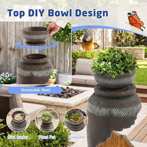 Garden Water Fountain, Outdoor Waterfall Fountain with LED Lights - Image 5