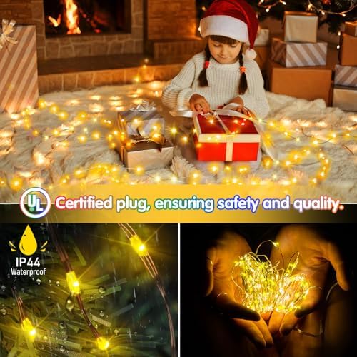 KNONEW 532FT 1600LED Outdoor Fairy Lights Plug in Warm White Xmas Decor - Image 3