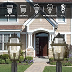 Large Outdoor Post Light Fixture, Colonial Exterior Pillar Lantern with Black Finish & Clear Glass, Vintage Pier Mount Pole Light Lamp for Garden, Backyard, Courtyard, Patio, Pathway, Walkway - Image 3