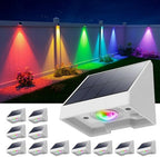 12 Pack Multicolour Solar Power Fence Lights Outdoor LED Waterproof by GVSHINE