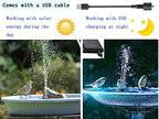 Lewisia 5W Solar Fountain Pump for Pool Pond Bird Bath Garden Decoration Submersible Fountain Pump Kit - Image 5