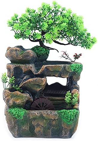 Indoor Water Fountain Mini Desktop Fountain Waterfall Small Rockery with LED Light for Home Office Bedroom Desk Decoration - Image 6