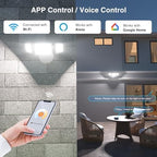 Onforu 55W Smart LED Flood Lights Outdoor, 5500LM, Tunable 2700K-6500K, APP Control, WiFi Alexa Security Lights with Timer & Adjustable 3 Head, IP65 Waterproof for House, Yard, Porch, Garage, Backyard - Image 2