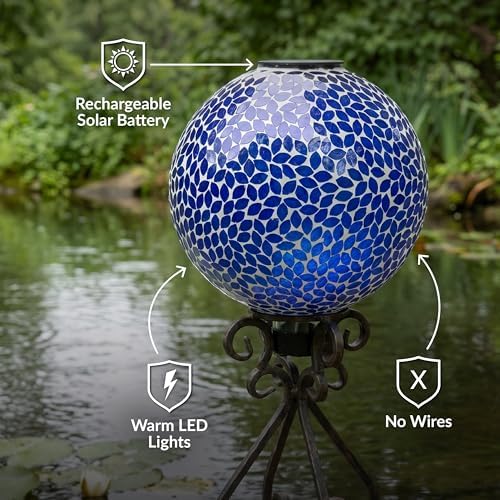 Sunnydaze Solar Gazing Ball for Garden, Lavender - Image 4