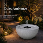 Solar Powered Outdoor Water Fountain, Modern Round Stone-Look Free-Standing Garden Fountain with Built-in Pump, 19.88" x 9.65" Yard Decor Water Feature for Patio, Lawn, Backyard, and Landscaping - Image 5