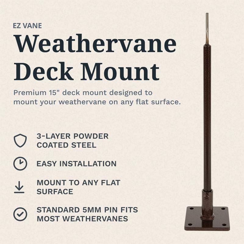 EZ Vane Steel Poodle Dog Weathervane with Wind Cups — Deck Mount - Image 2