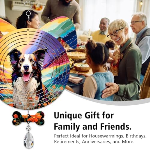Border Collie Dog Ears Wind Spinner, Border Collie Wind Spinner Hanging for Yard and Garden - Image 7