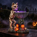 Nacome Solar Skull Cat Statues for Halloween Decor: IP65 Waterproof Resin by Nacome