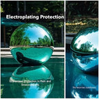 12 Inch Stainless Steel Gazing Globe, Hollow Ball Mirrored Surface Polished Shiny Sphere,Garden Stainless Steel Gazing Ball for Outdoor Lawn Pond Yard Ornament (Light Blue) - Image 5