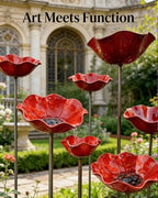 Handmade Metal Flower Garden Stake with Bee Bath & Bird Water Bowl – Decorative Outdoor Yard Art, Butterfly & Pollinator Watering Station, Weather-Resistant Garden Decor Gift(5pcs) - Image 5