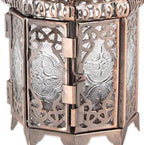 Zingz & Thingz Moroccan Style Candle Lantern Holder, Decorative Light Home Decor, Indoor & Outdoor, 9.5" Tall, Copper - Image 3