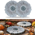 2 Pack Daisy Cement Stepping Stones 10 Inch, Heavy Duty Garden Pathway Stones, Non Slip Outdoor Walkway Decor for Yard Patio Lawn, Weather Resistant Fall Garden(Gray) by Unknown