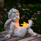 Solar Angel Outdoor Garden Decor Statues Ches Solar Outdoor Sculptures for Outside Yard Art Patio Balcony Front Lawn Ornaments Gifts for Mom Grandma Women by Unknown
