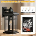 Brilvibera 2-Pack 16" Large Black Outdoor Wall Light - Image 3