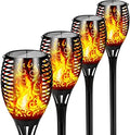 4-Pack Solar Lights 12 LED Flickering Flame Solar Torches Lights 19" Waterproof Outdoor Lighting Solar Powered Pathway Lights Landscape Decoration Lighting Auto On/Off for Garden Patio Yard by JAYXCHOME