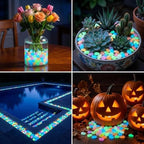 Colorful Glow-in-the-Dark Garden Stones, Luminous Pebbles Solar Powered Glowing Rocks for Walkways, Landscaping, Planters and Fish Tank Decor Outdoor Night Guide Decoration (Orange,400) - Image 7