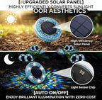 4ps/8ps Solar Mosaic Disk Lights, Outdoor Waterproof LED Ground Lights, Decorative Solar Pathway Lights for Garden, Patio, Walkway, Yard and Driveway (8, Purple) - Image 3