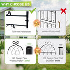 2 Pack 86.7" H x 19.7" W Black Metal Garden Trellis for Climbing Plants Outdoor, Heavy Duty Tall Plant Support for Roses, Vines, Cucumbers, Clematis, Flowers & Vegetables - Image 3