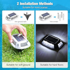VOLISUN Solar Driveway Lights Dock Deck Lights 8 Pack,9 Colors in 1 Led IP67 Waterproof Outdoor Warning Step Light for Driveway Sidewalk Pathway RGB - Image 4