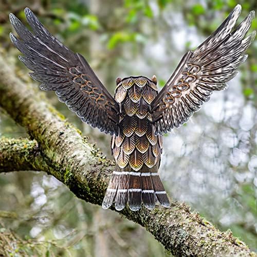 Natelf Garden Owl Sculptures & Statues, Standing Metal Bird Yard Art Sculpture for Patio Backyard Pond Outdoor Decorations - Image 5