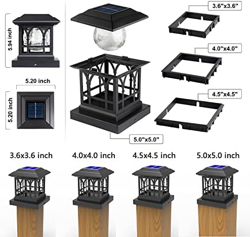 Solar Post Cap Lights Warm White & RGB Automatic Cycling 2 Modes - Image 4