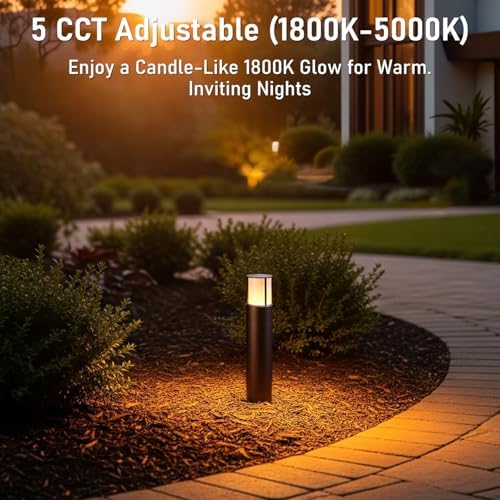 LEONLITE 4-Pack 5CCT Low Voltage Bollard Pathway Lights, Oil Rubbed Bronze - Image 4