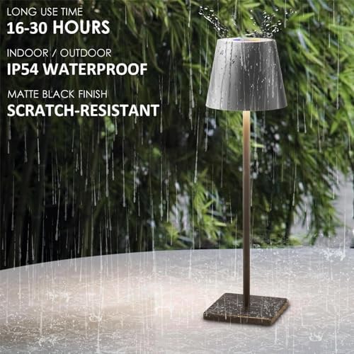 Cordless Table Lamp 5000mAh LED Rechargeable Lamp Black RGB, 2-Pack - Image 6