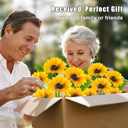 Solar Sunflower Lights 4 Pack 24 Flowers Gift for Mom - Image 3