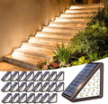 JEJOT 24 Pack Solar Step Lights Outdoor Waterproof, Solar Stair Light,Brown by JEJOT