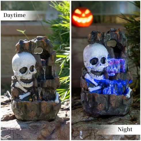 15.9" H Halloween Water Fountain Outdoor ＆ Indoor,Garden Fountain with LED - Image 5