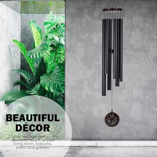 Vanquer Large Wind Chimes for Outside Deep Tone - 46'' Wind Chimes Outdoor Clearance, Windchimes Outdoors, Hummingbird Wind Chime,Sympathy Gift, Patio, Home Décor, Vintage Black (46" Hummingbird) - Image 6
