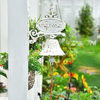 Sungmor Rustic White Cast Iron Dinner Bell Wall Hanging Welcome Doorbell - Image 2