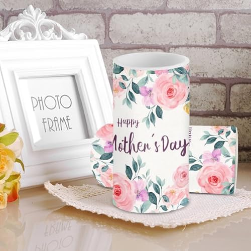 Happy Mother's Day Flameless Candles Realistic LED Candles Battery Operated Candles Set of 2 with Timer Remote Control Long Lasting Home Decor Gifts for Mom - Image 3