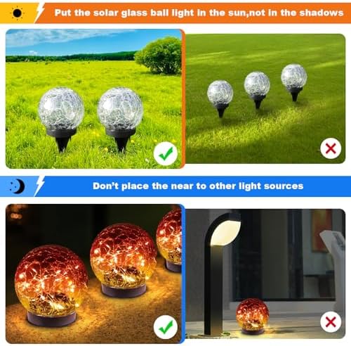 Solar Globe Lights Outdoor Waterproof-Solar Balls-Solar Garden Lights Orbs - Image 3