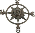 Rustic Cast Iron Rose Compass Nautical Beach House Wall Art Outdoor Garden Decor by TG