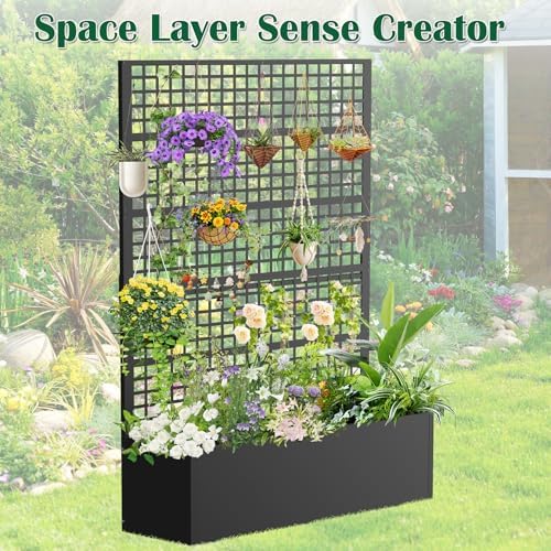 Metal Planter Box with Trellis 47" L x 16" W x 72" H - Image 5