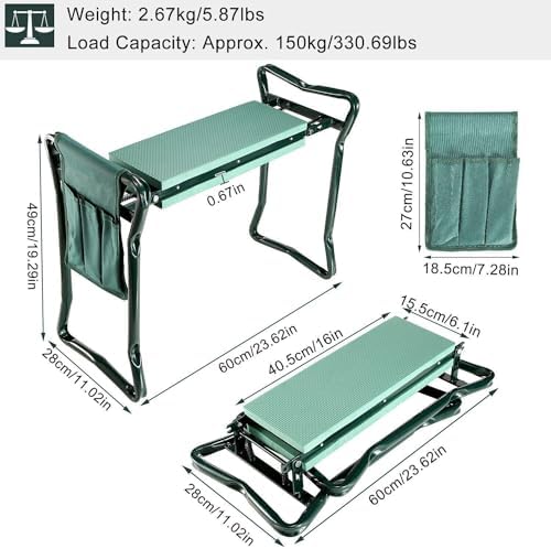 Garden Kneeler and Seat, Gardening Stool and Kneeler for Seniors to Prevent Knee & Back Pain, Gardening Gifts for Grandparents, Mom & Dad | Holds Up to 250lbs - Image 3