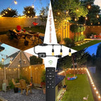 190FT Patio String Lights with Timer for Bistro Café Backyard 2Pack - Image 7