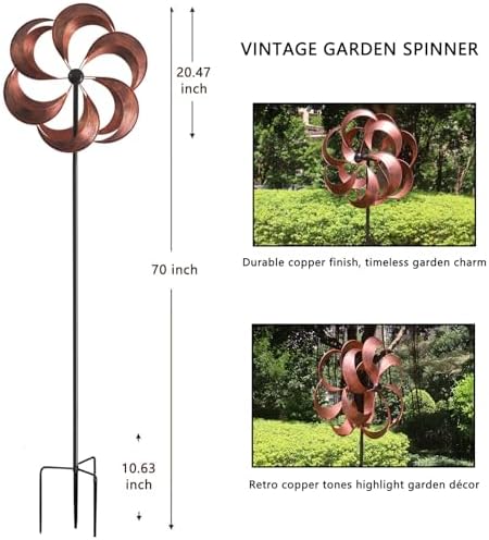 Large Metal Wind Spinner for Yard and Garden Decor 70x20 Inches - Image 3