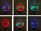 Colorful Ball Solar Lights (#Whitem005Y), Solar Power Multi-color Color Changing LED Mosaic Crackle Glass Ball Decorative Garden Yard Light Stake Lamp - Image 3