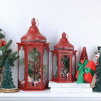 NEEDOMO Decorations for Home, 22''/15'' Set of 2 Lanterns with Glass Panels for Home Decor, Decorative Hanging Lantern Indoor Outdoor for Xmas Table Centerpieces, Porch, Patio(Red) - Image 5