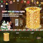 KNONEW 532FT 1600LED Outdoor Fairy Lights Plug in Warm White Xmas Decor - Image 5