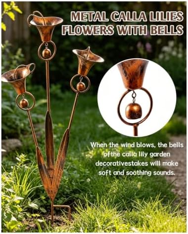 Calla Lily Garden Stake Metal Wind Chime - Image 2