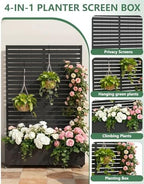 2PCS Metal Planter Box with Trellis,70.9"x47.2"x15.7" Raised Garden Bed with Drainage Holes, Privacy Planters for Outdoor, Garden Bed for Climbing Plants,Vegetables,and Vines, Black-louvered - Image 4