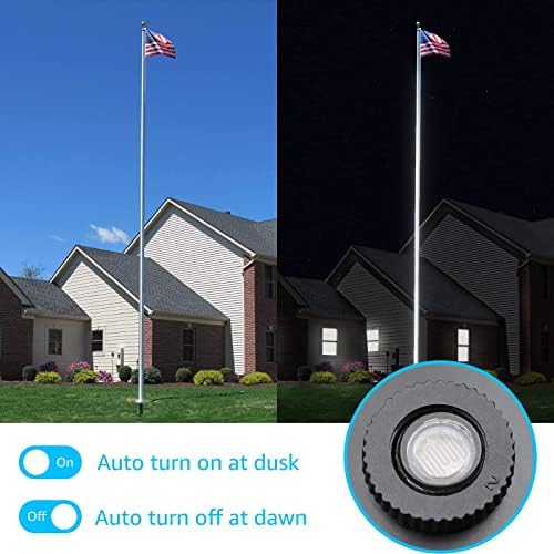 SUNVIE 30W 3000K LED Dusk to Dawn Flag Pole Spot Light Outdoor with Stake - Image 3