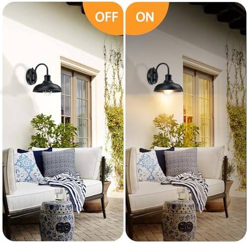 Dusk to Dawn Gooseneck Outdoor Light Fixtures, Farmhouse Barn Lights - Image 2