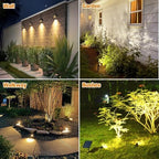 APONUO Metal Solar Spot Lights Outdoor with 9.8ft Cable Solar Powered Landscape Lighting Low Voltage IP65 Waterproof Auto On/Off for Outside Garden Yard Landscape Pathway Garage-Warm White(4-in-1) - Image 3