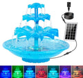 Yeomi 3-Tier Solar Fountain Pump with LED Lights, 24H Outdoor Water Feature, Detachable Design, Multi-Function Bird Bath Water Fountain for Garden Patio Yard Backyard Pond, 3.5W by Unknown