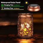 2 Pack Solar Lanterns Outdoor Waterproof, Butterfly Rose Garden Decor Birthday Gifts for Women Mom Grandma Hanging Solar Lights Metal Solar Decoration Outside for Yard, Patio, Lawn - Image 3