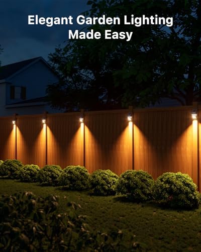 4 Pack Warm White Solar Fence Lights, Silver Stainless Steel Shell - Image 2